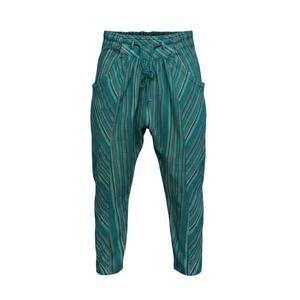 Boho Harem Pants Free People Roll With It Teal Stripe Drop Crotch M